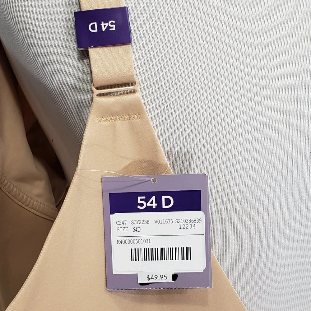 NWT  Catherines Intimates  Beige  No-Wire Back Smoother Bra  54D